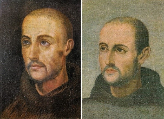 Deux portraits de saint Jean de Dieu en buste avec les yeux tournés vers le ciel